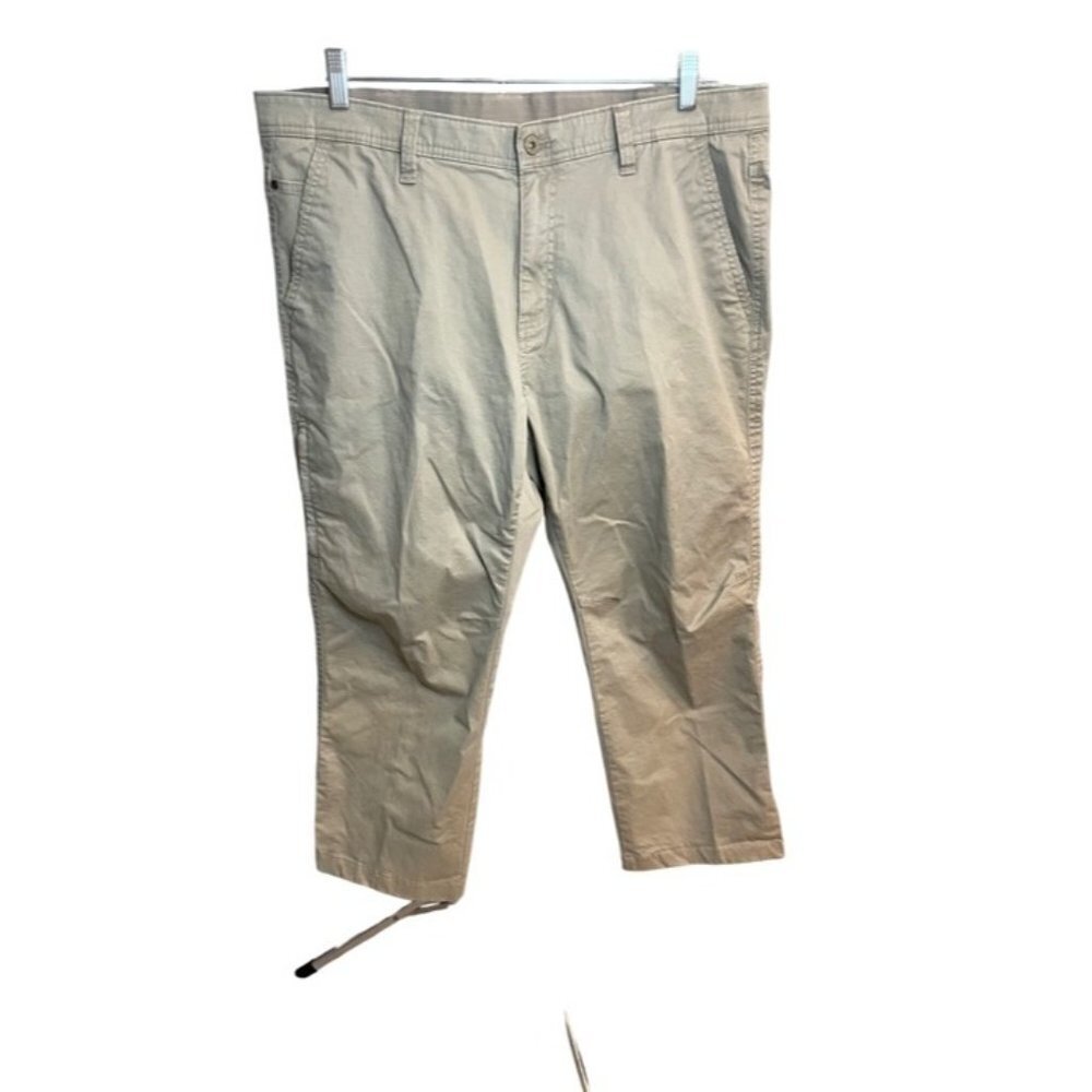 Weatherproof Khaki Button Front Cargo Style Pants Sz 38 x 24  ***Altered Hem